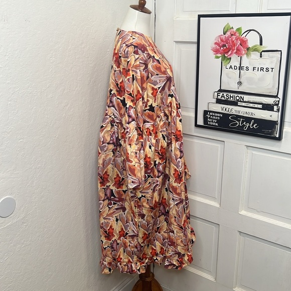 Kika Vargas Multicolored Asymmetric Long Sleeve Dress Size S - Picture 2 of 11